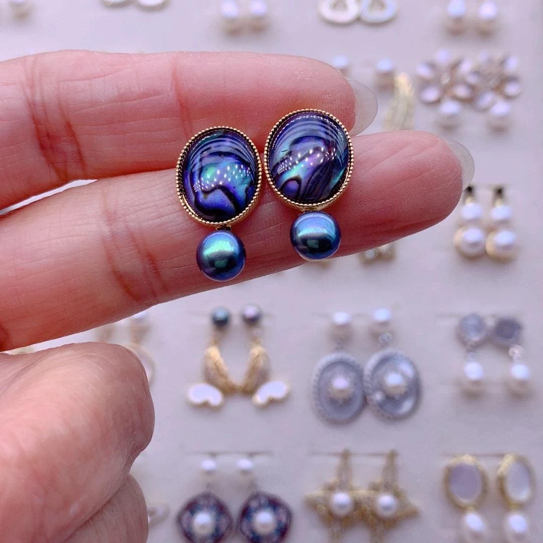 淡水珍珠耳饰合金