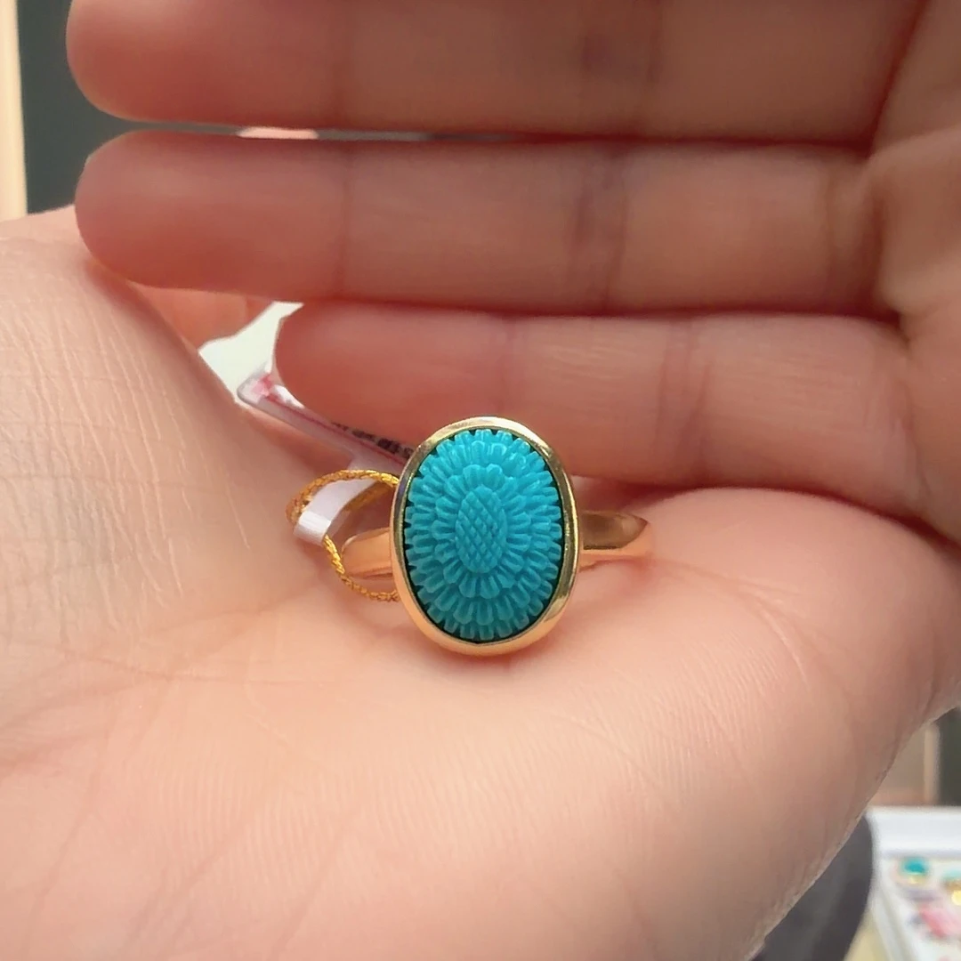 绿松石银S925镶嵌戒指