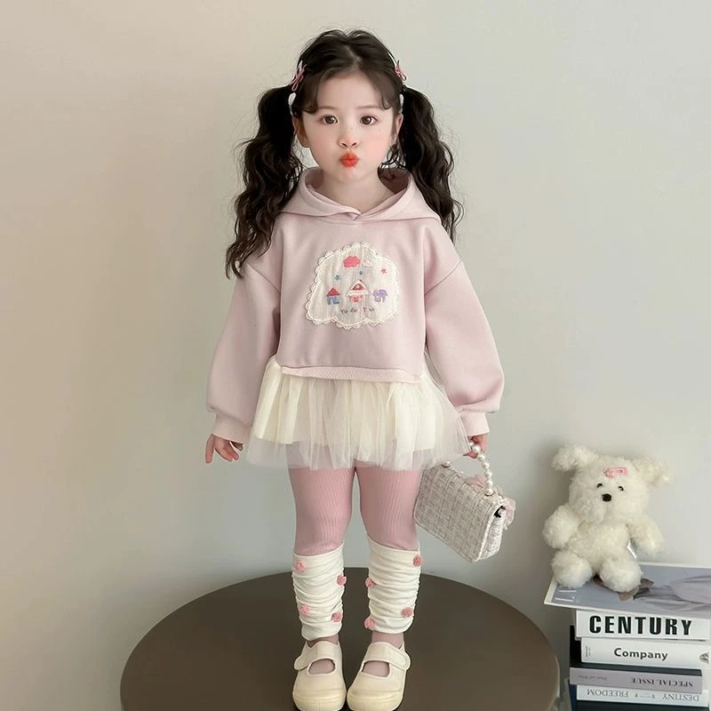 女童套装秋装2025新款洋气时髦儿童宝宝秋季超好看卫衣两件套衣服