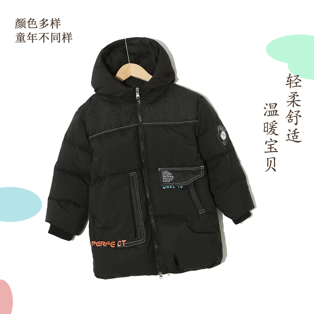 厚款保暖连帽休闲工装风上衣中大童冬棉服1C913(不分有没有袖标)