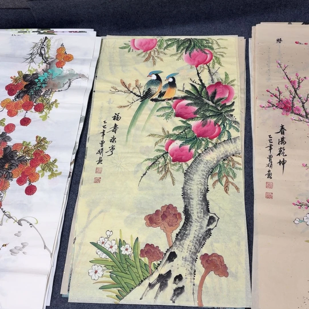 国画100×50精品手绘画画画