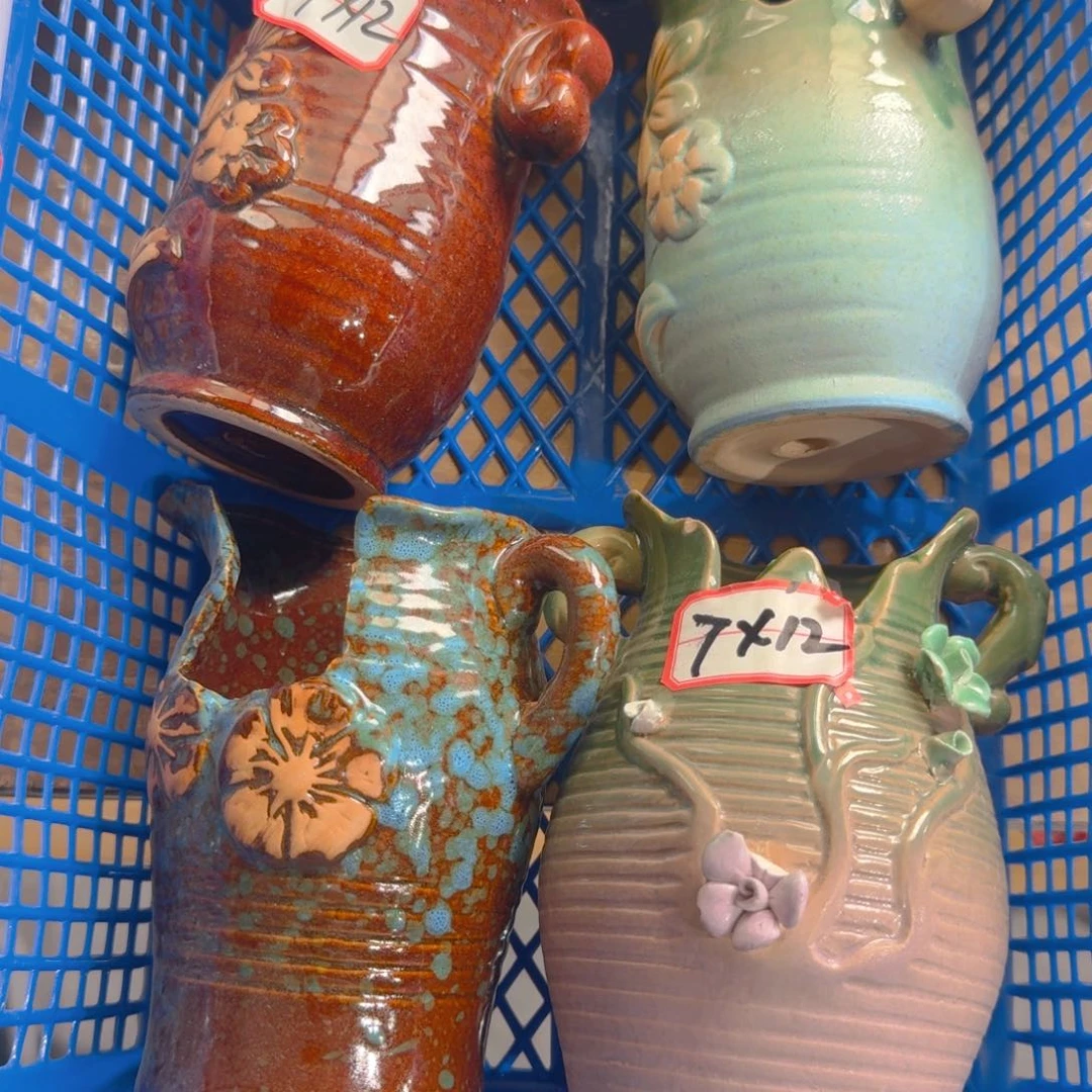 紫砂花盆粗陶精雕