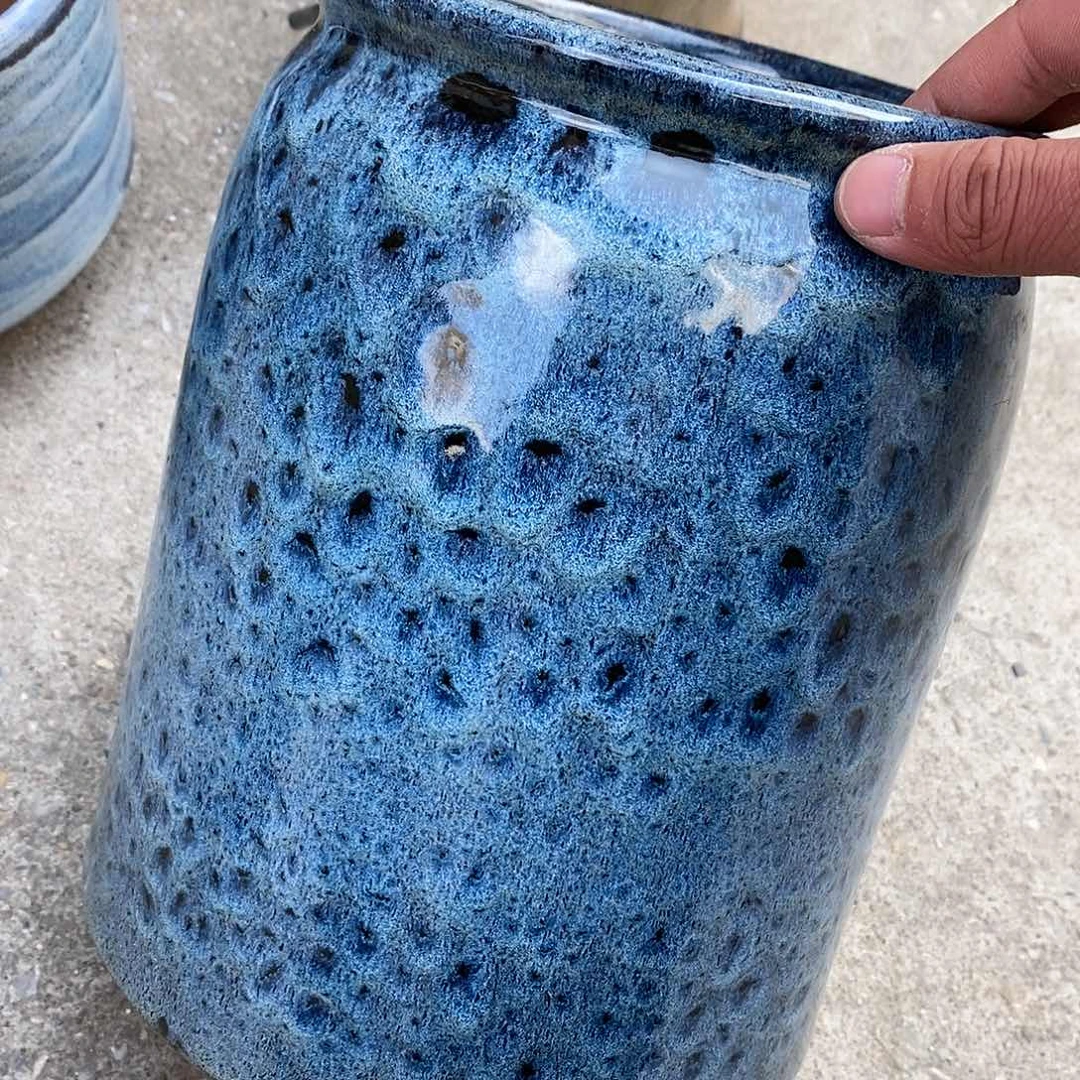 紫砂花盆瑕疵口17高26