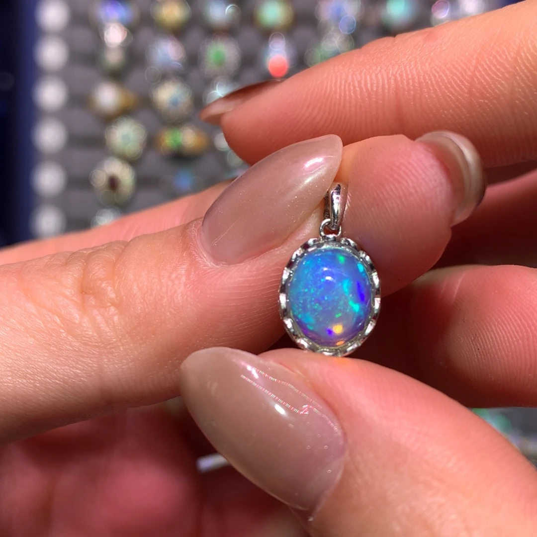 银S925镶嵌欧泊吊坠款式