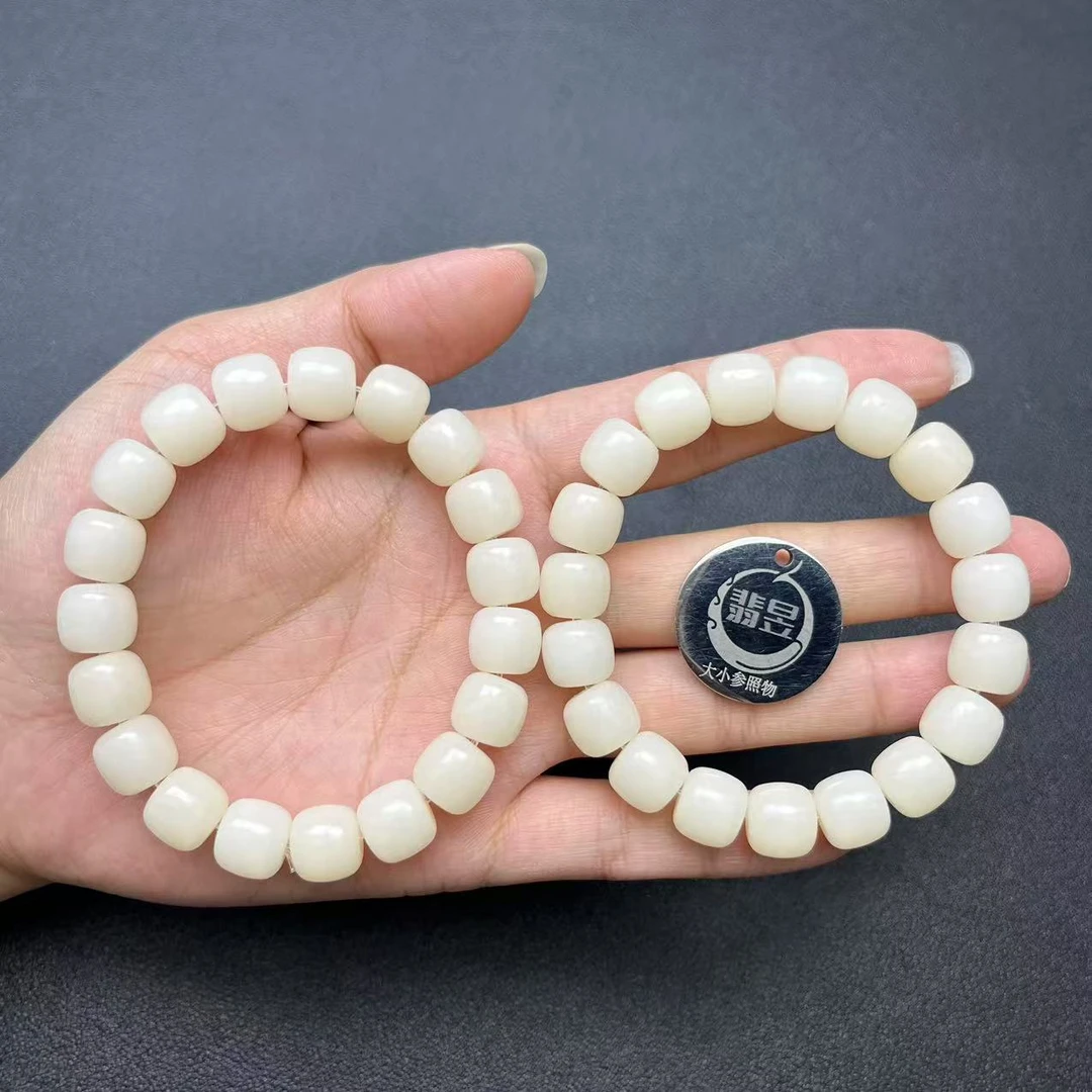 翡昱-N22-20448-白玉菩提手串/约10+/约19颗/多样性发其一