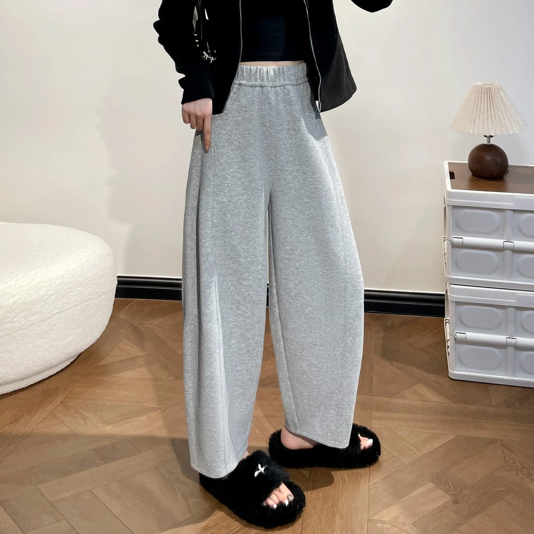 小个子九分气球裤女春秋2025新款高腰香蕉阔腿裤子今年流行梧桐裤