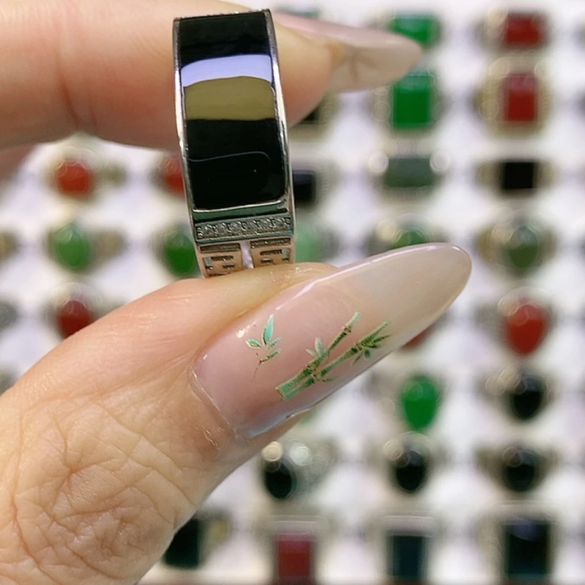 【闪购商品】银S925镶嵌戒指和田玉