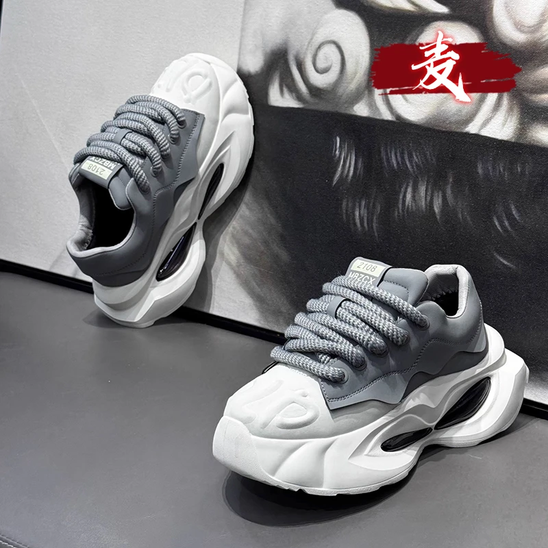 欧洲站男鞋冬季款百搭高级感潮牌气垫运动休闲男士时尚老爹鞋潮鞋