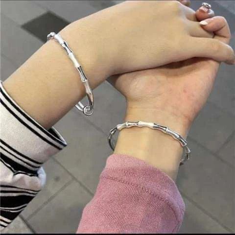 竹节手镯女年轻款竹报平安手环送女友情人节生日简约首饰高级感