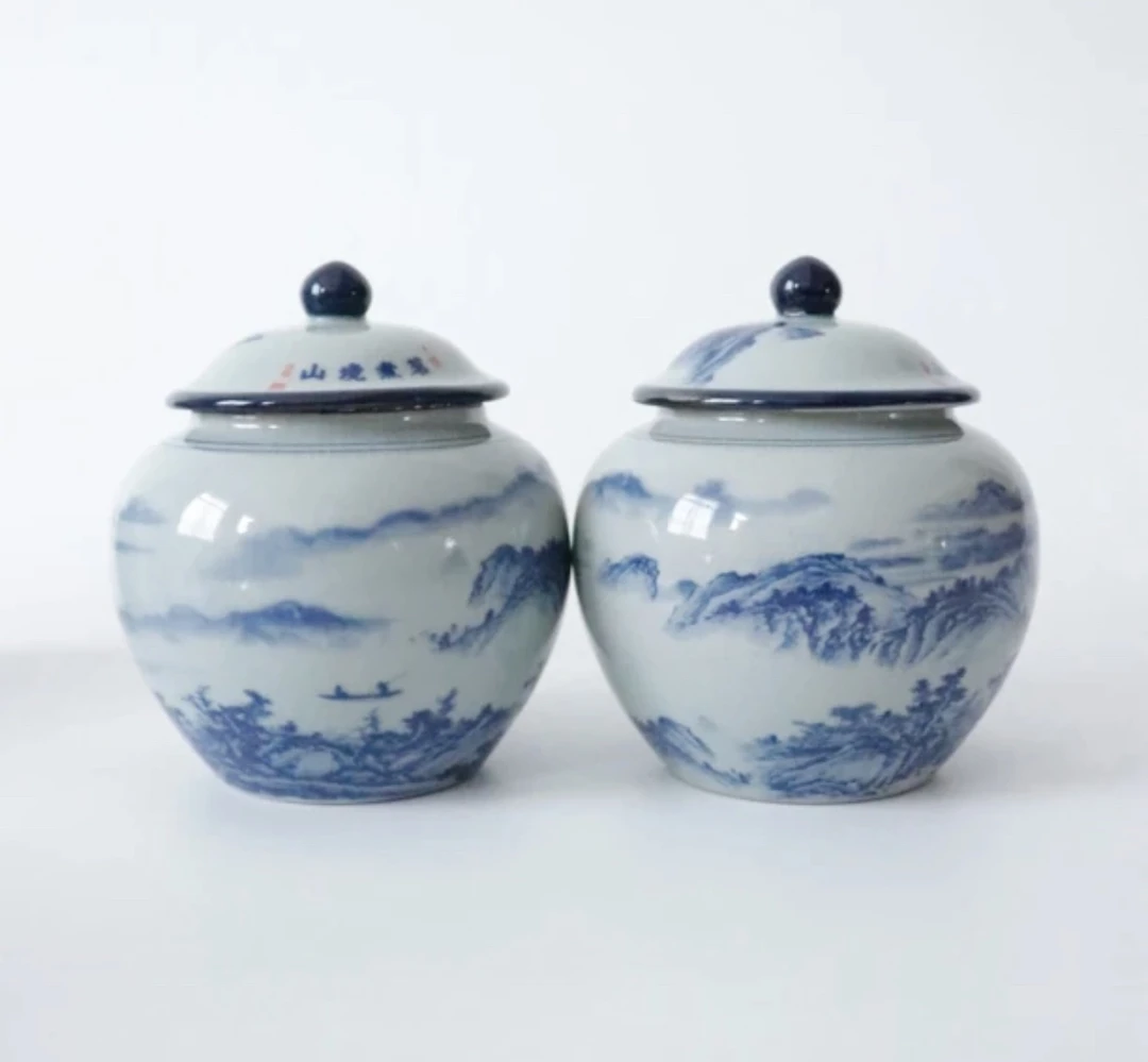 山境煮茗哥窑开片大肚将军罐茶叶罐密封罐A03