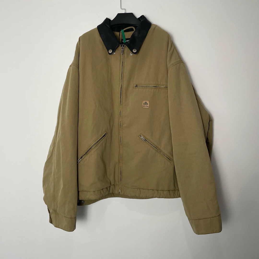 99新 Balenciaga/巴黎世家 （vd）皮领双B卡哈特水洗夹克外套 0424