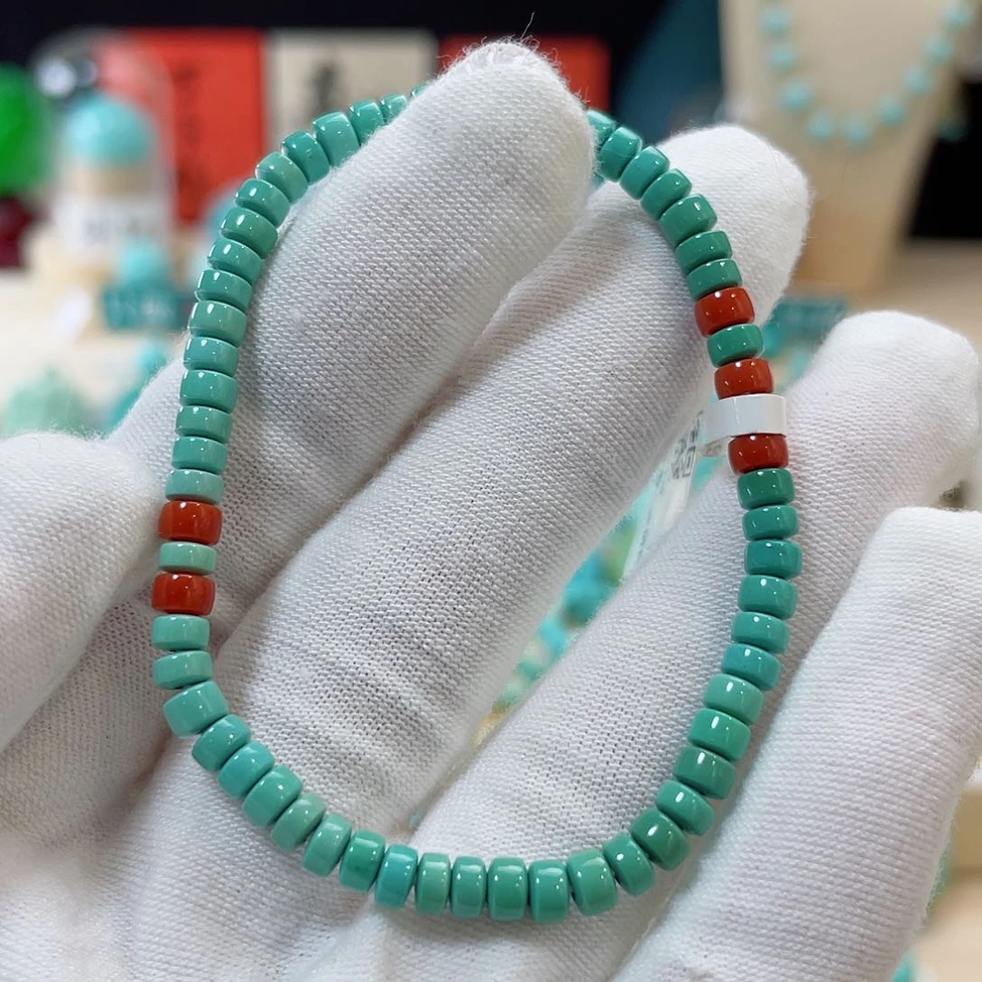 绿松石珠宝奇石未镶嵌尺寸4.3圈口16