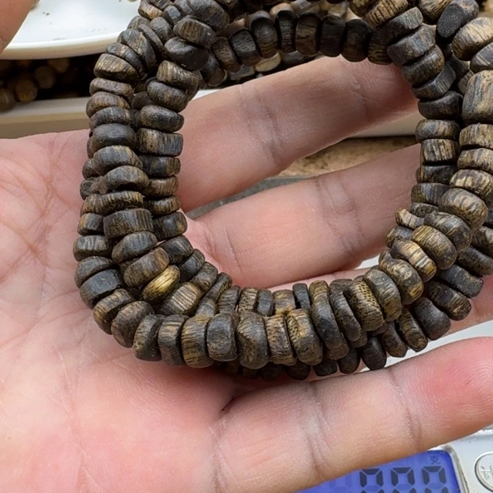 柠***黄手串沉香蓝宝石手串27克加