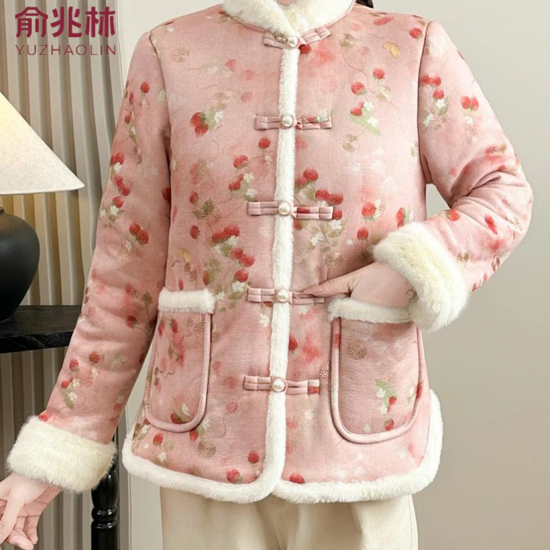 新款棉衣冬季中式民族风棉服上衣加绒加厚网红通用拜年服保暖外套