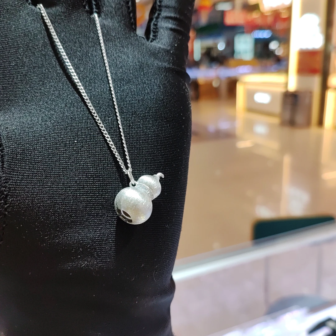 坠链均925银 葫芦拉丝坠时尚款