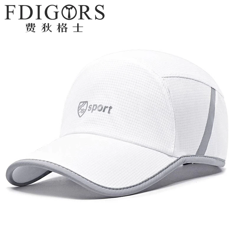 FDIGORS加长檐帽子男款夏季薄款透气字母防晒鸭舌帽速干棒球帽