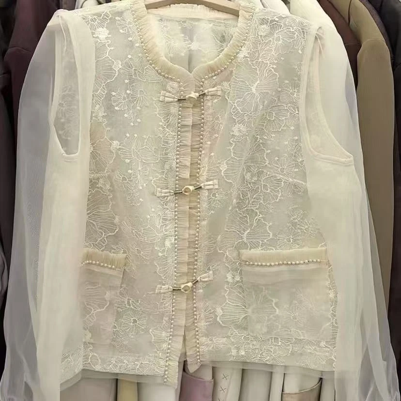 【BK】418/7833 /129-9夏季设计感中式国风刺绣盘扣外套女百搭