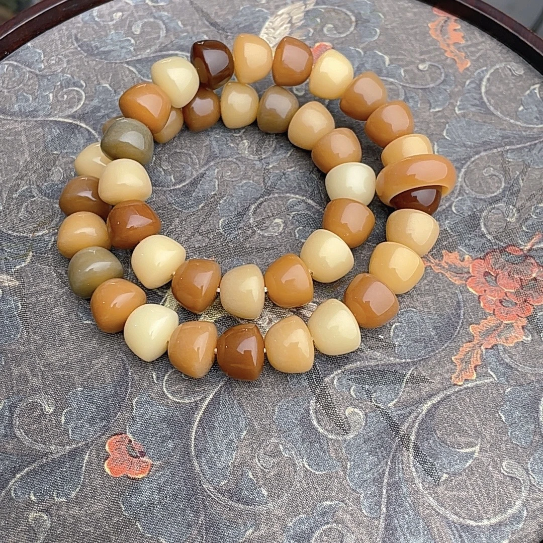 【B32】11*13mm 美拉德双圈碗珠手串手持天然菩提根手串