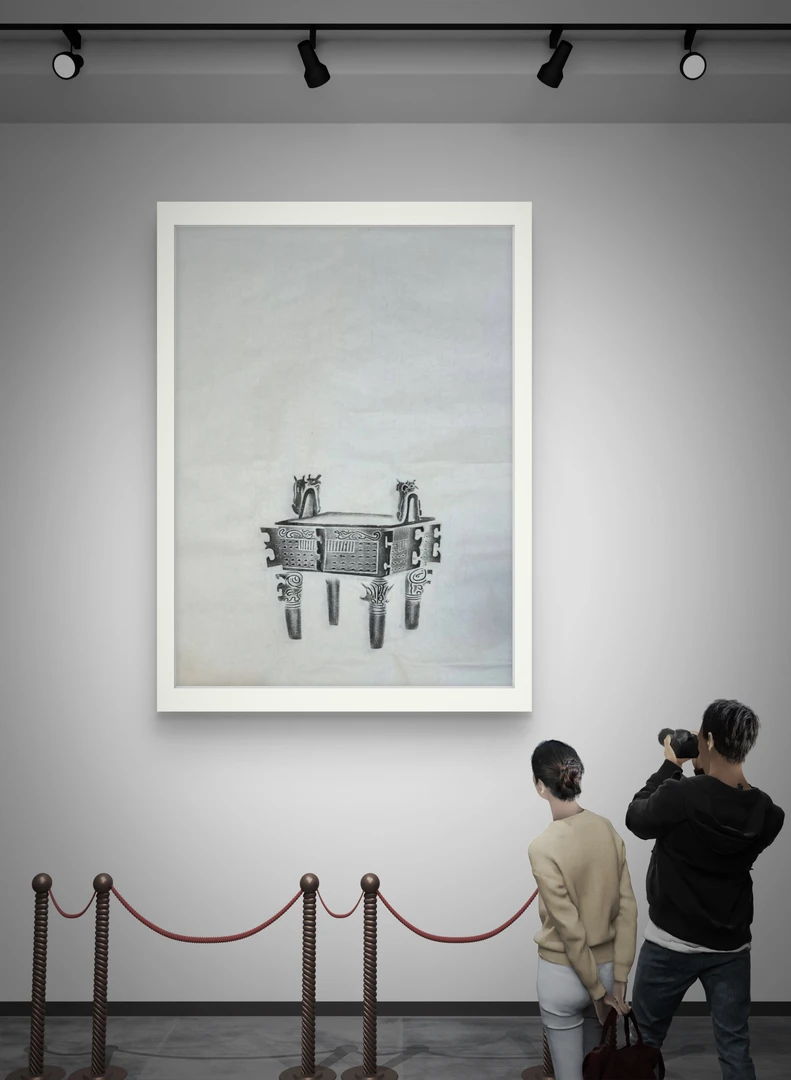 鼎全形拓一张，100x50厘米的纸