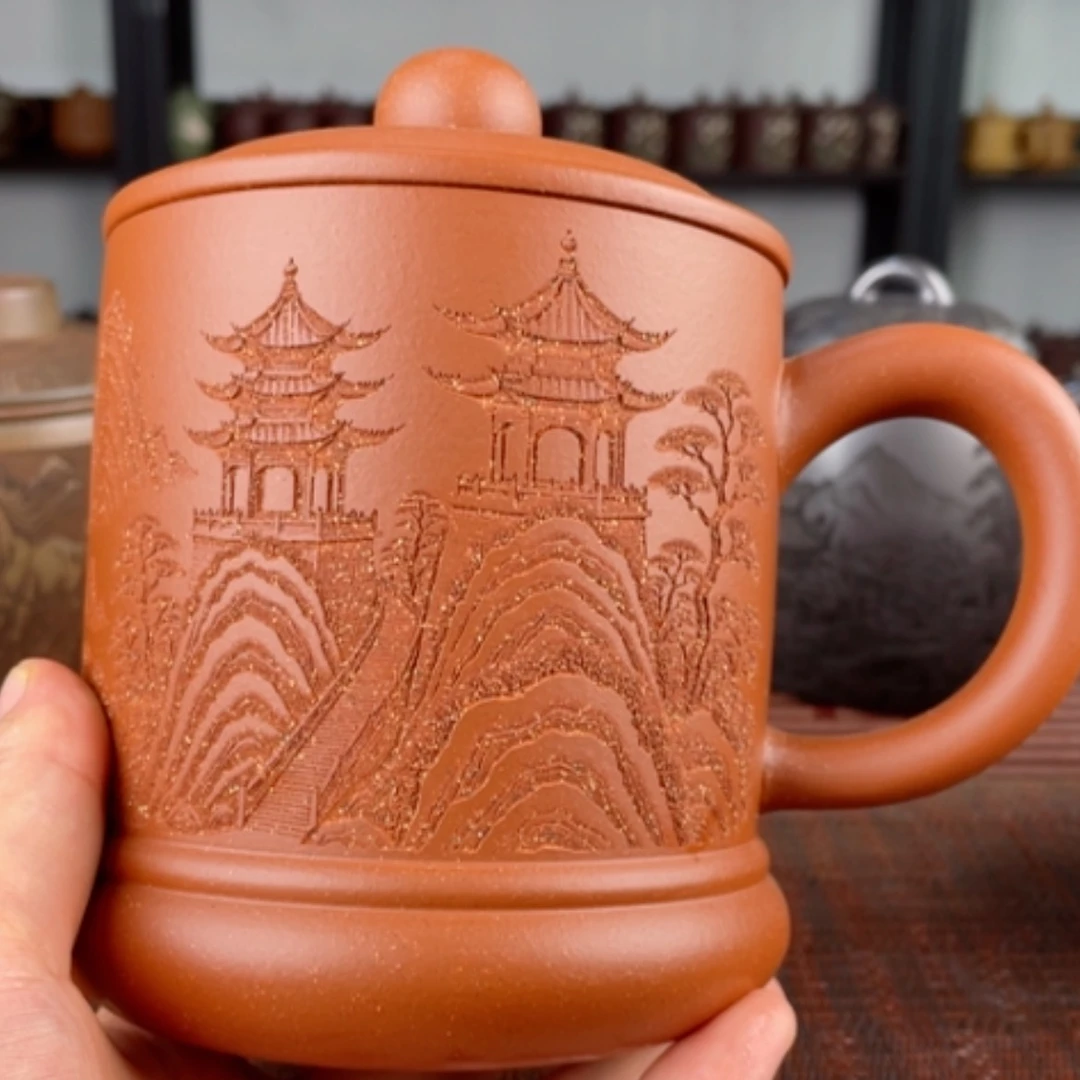 【闪购商品】茶杯紫砂宜兴原矿紫砂盖杯