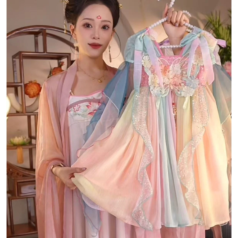 【蝶兰花】一2025新款女童国风仙气夏季汉服HFQ25108无3