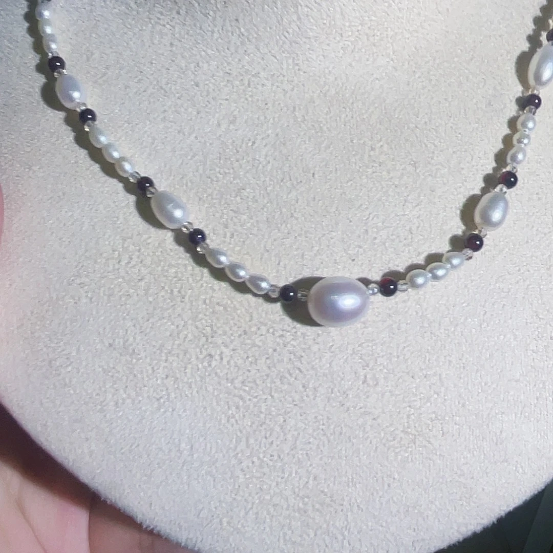 颈饰银S925镶嵌淡水珍珠