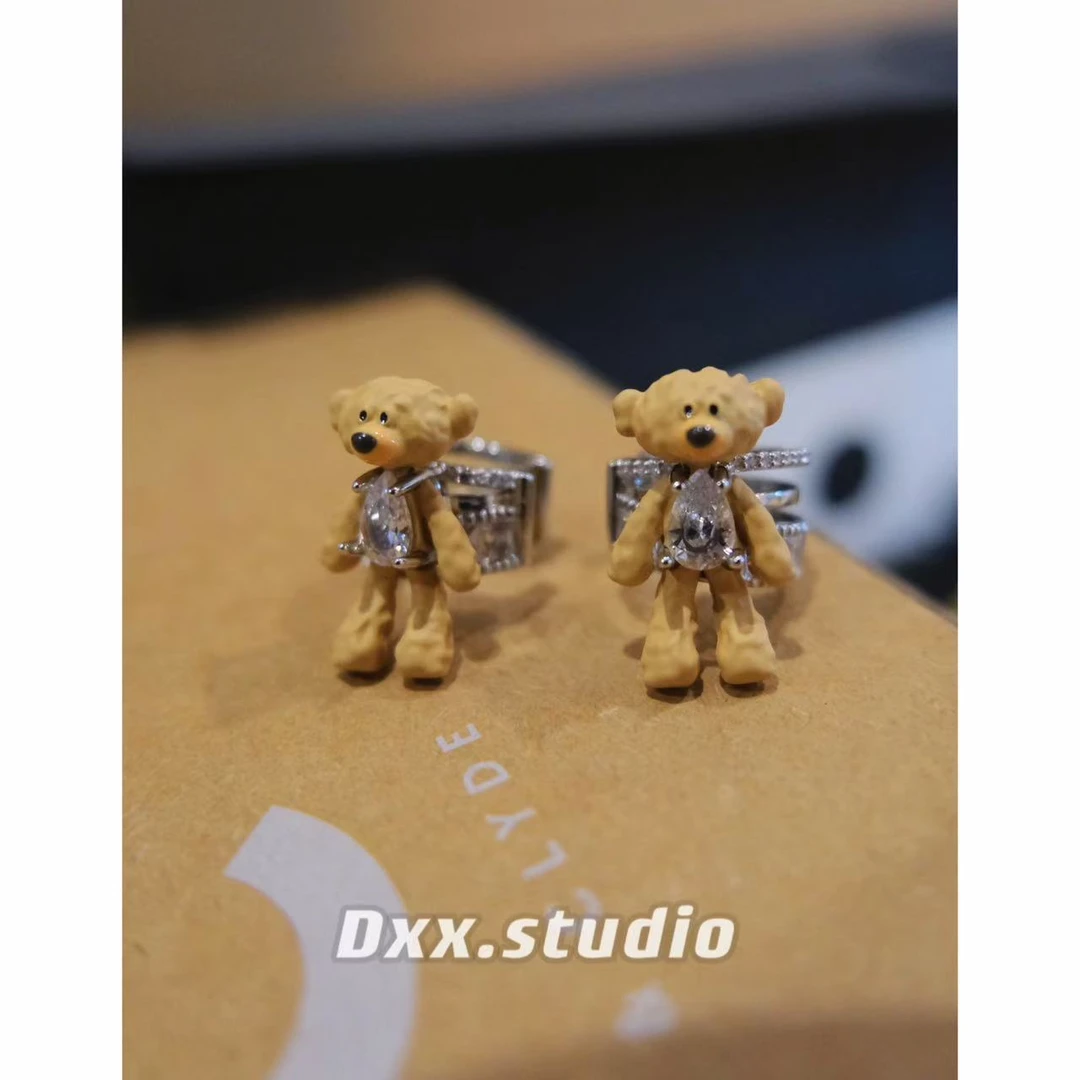 铜合金合成锆石耳饰 （不需要耳洞可带）一对分左右-耳饰43725