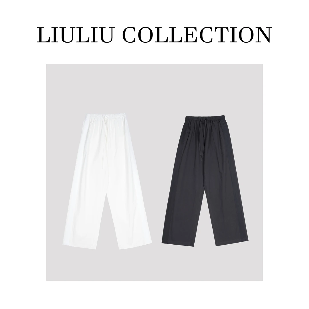 设计师 近江晒 定制进口长绒棉休闲直筒裤A61