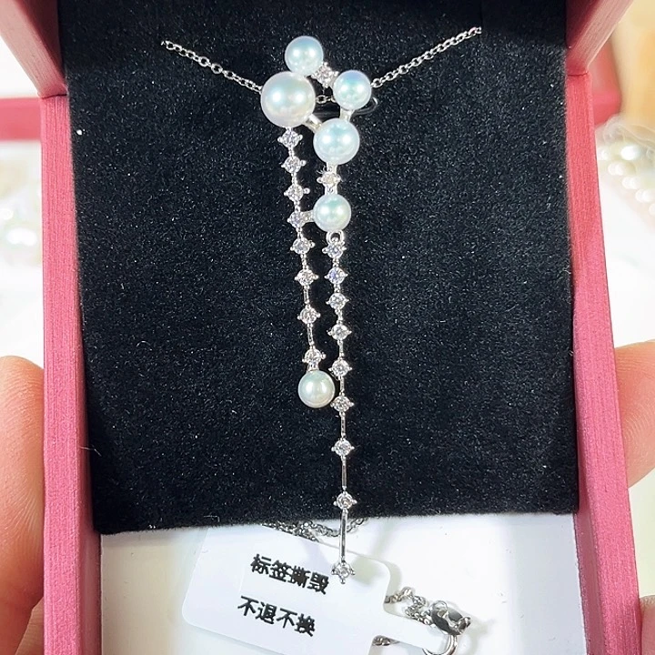 淡水珍珠银S925镶嵌颈饰