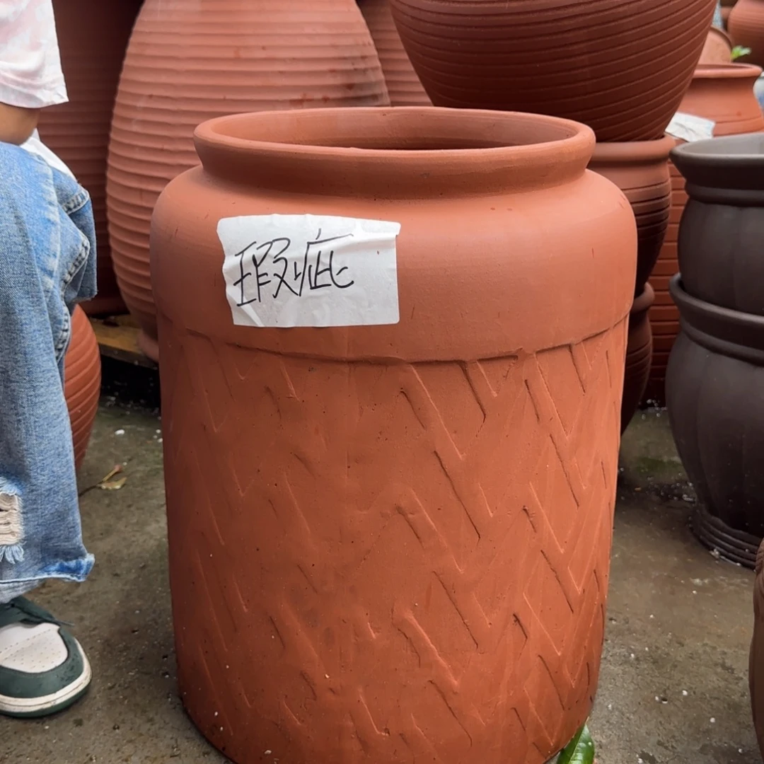 朱泥花盆口30高50宜兴紫砂瑕疵粗糙硌皮