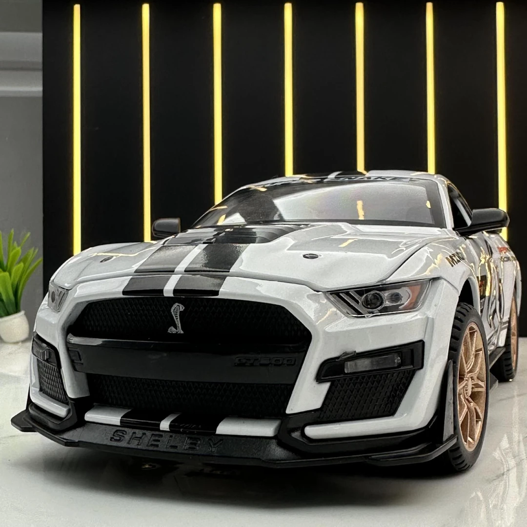 【野马蝰蛇GT500】仿真1:24合金谢尔比gt500车模避震收藏摆件玩具车