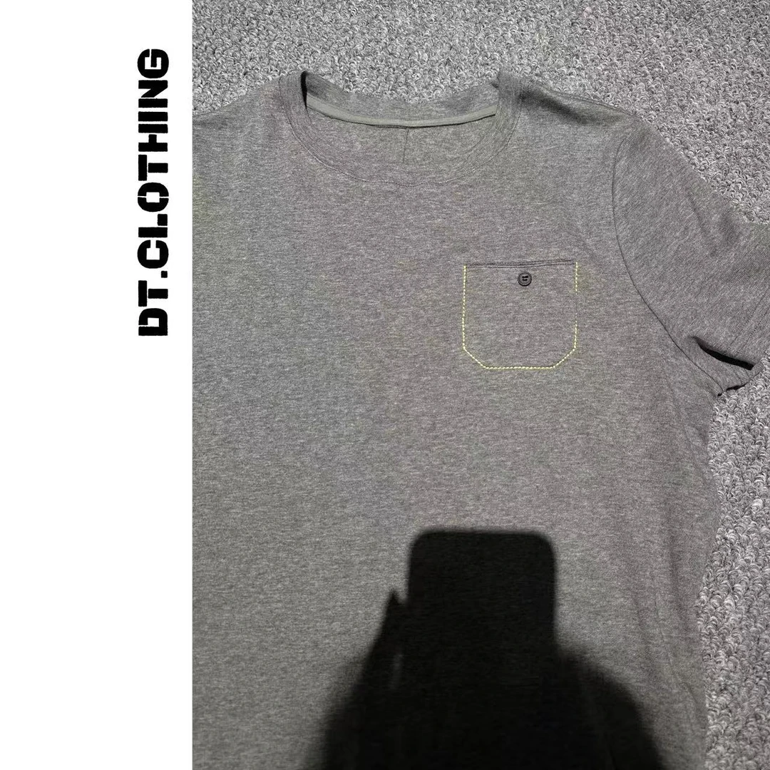【DT】特价链接！！！简约百搭短袖弹性显瘦口袋T恤