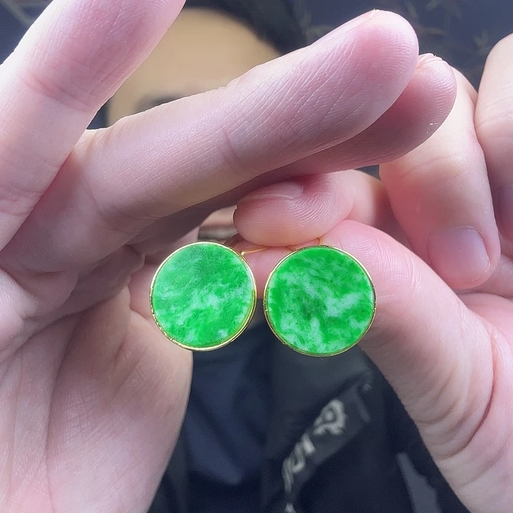 翡翠耳饰银S925镶嵌特价 开播