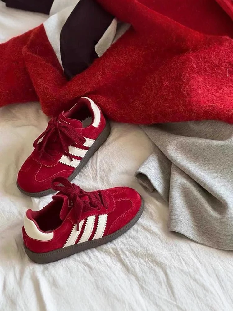 儿童德训鞋秋季新款男女童韩版板鞋安可拉红运动鞋