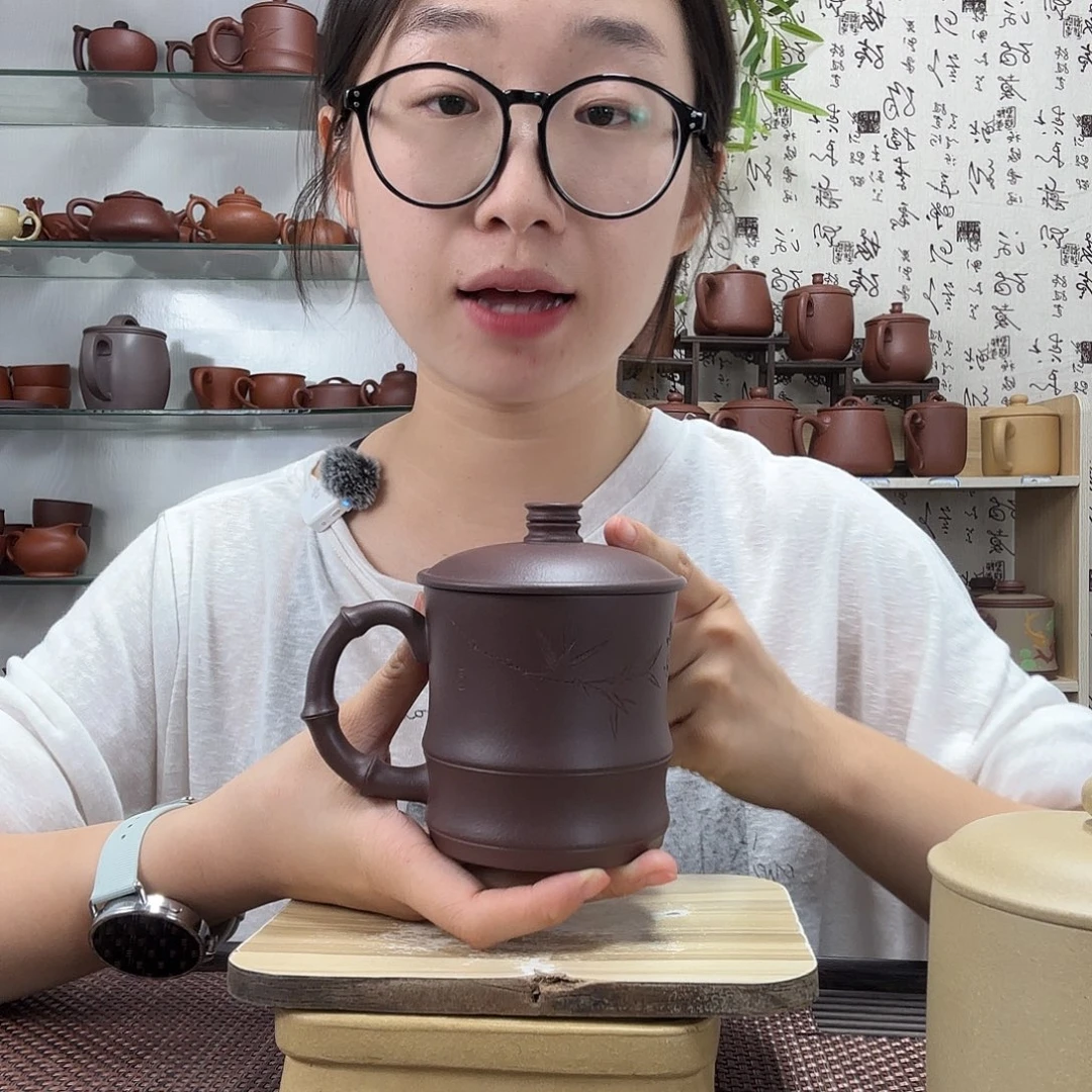 茶壶紫砂原矿湖父底槽清清风办公杯没礼盒350CC