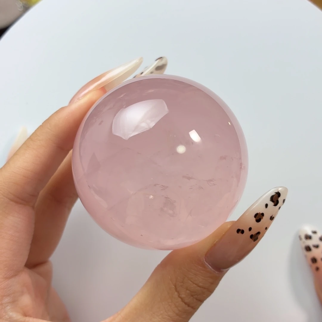 珠宝半成品未镶嵌芙蓉石蔷薇粉55.3mm