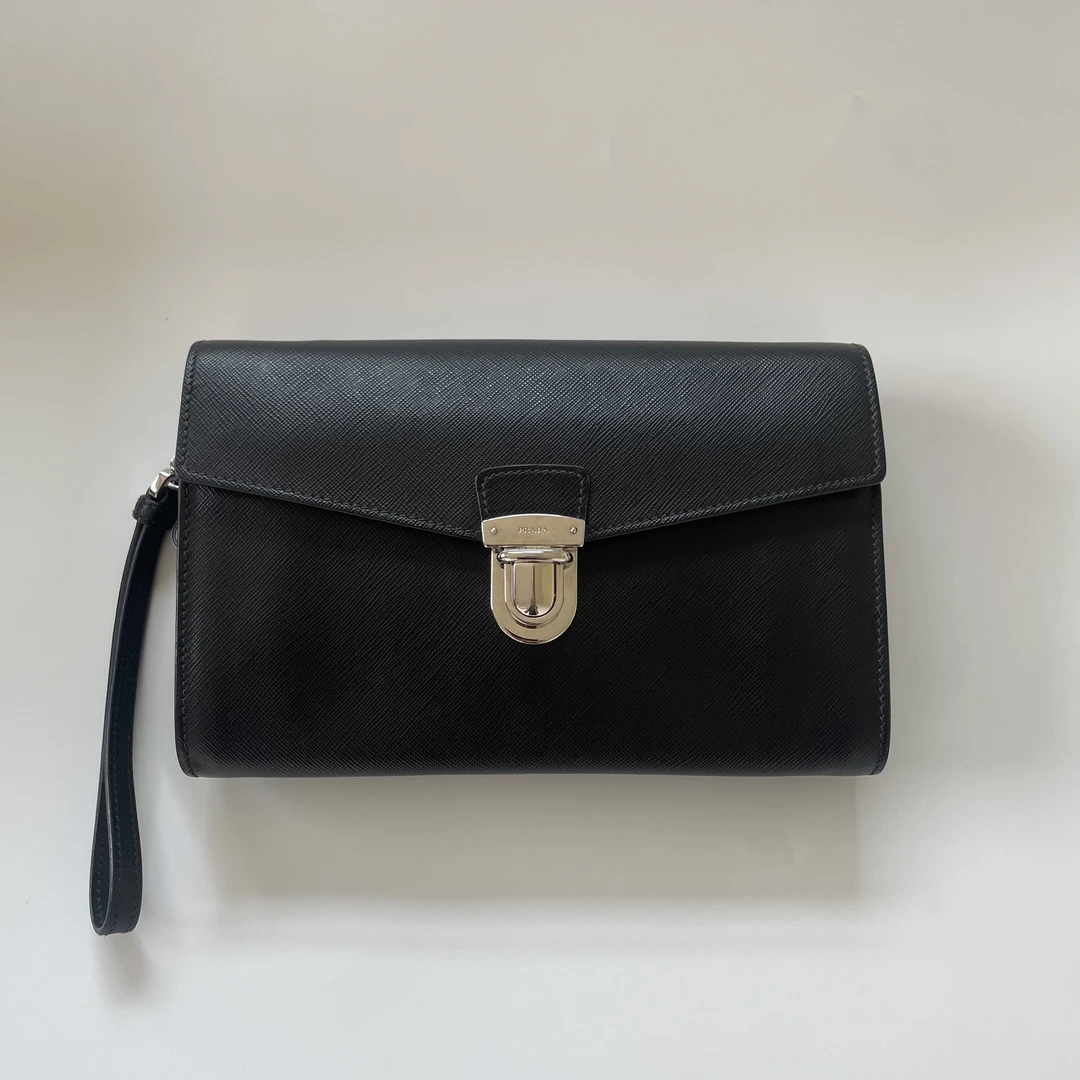 99新 Prada/普拉达 普拉达全皮手拿包045-23/15/4