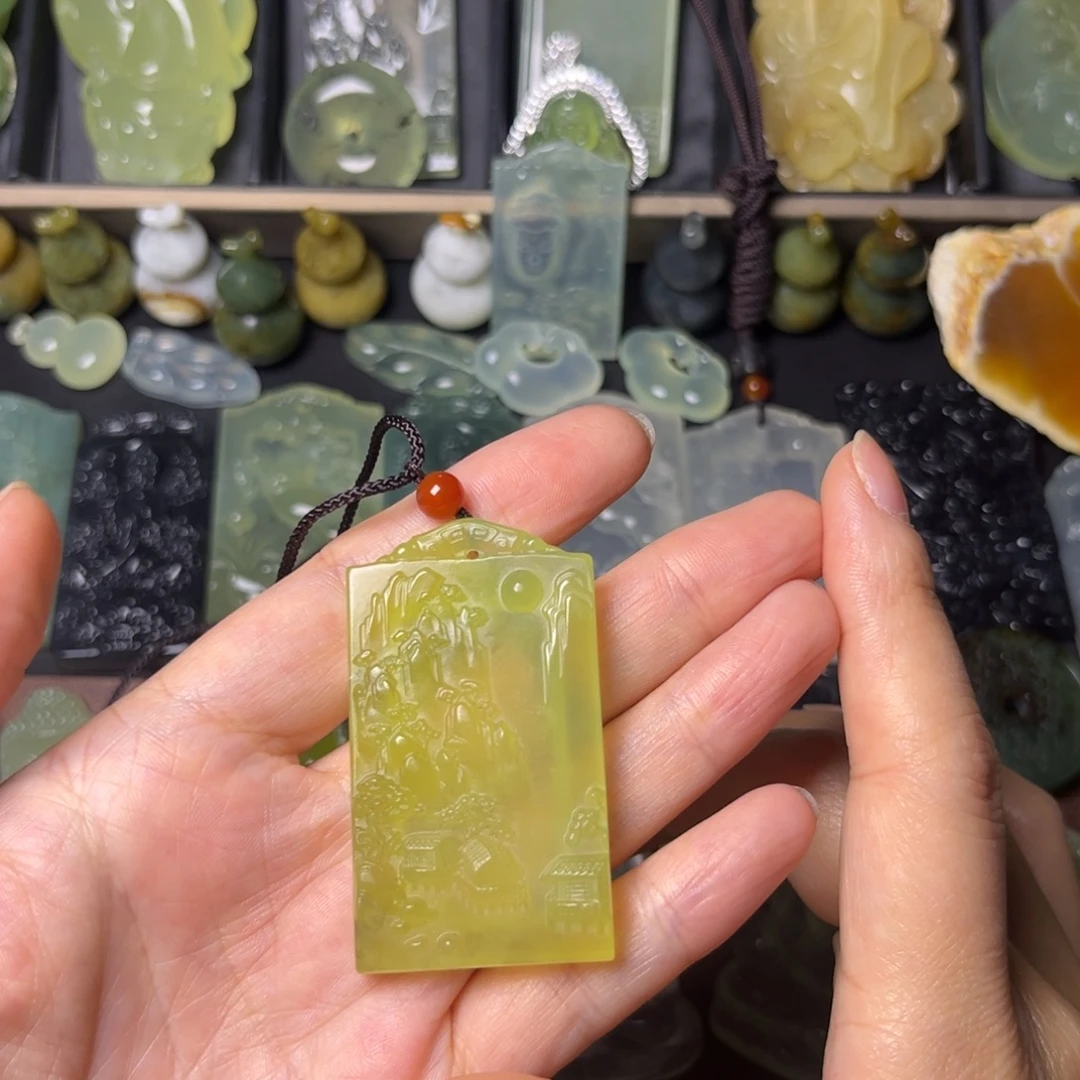 蛇纹石玉未镶嵌吊坠(不含链)