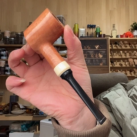 昌化石印石石楠木手工制作烟斗