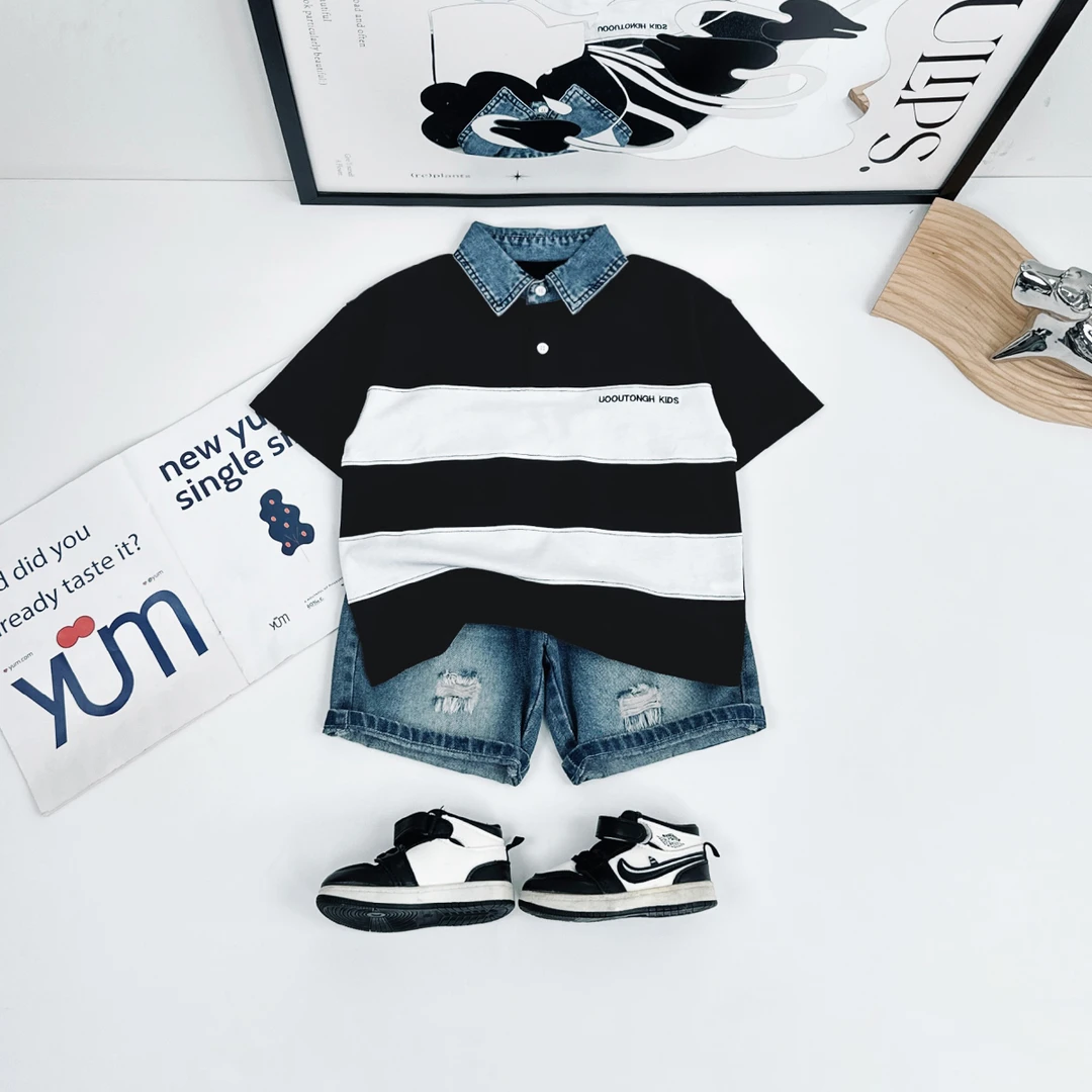 儿童夏短袖POLO衫夏季薄款T恤男童夏装衣服 DF25036 悠悠童话童装