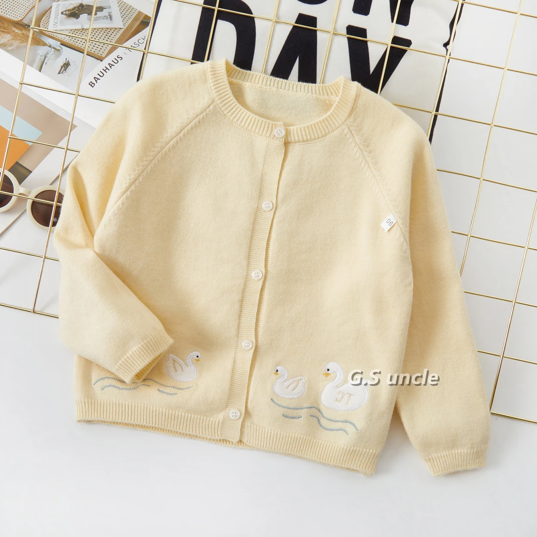 1【天鹅芭蕾】B115女宝春款可爱优雅开衫韩版气质外套长袖百搭洋气