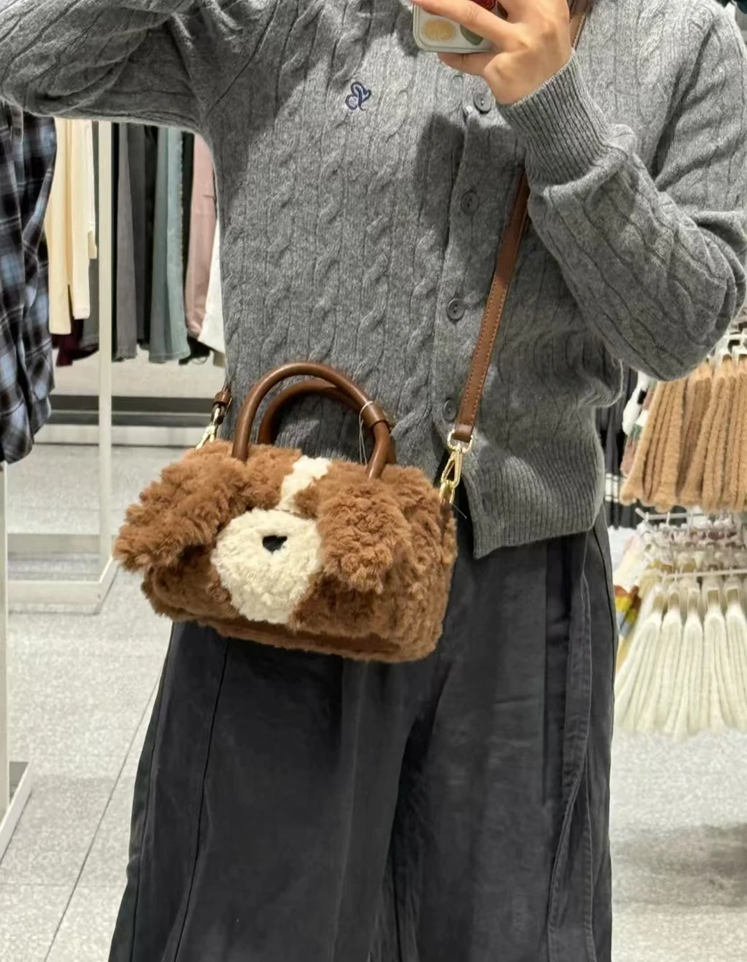 新款女士小狗卡通迷你可爱女包百搭包包新款手提斜挎包2025年冬季