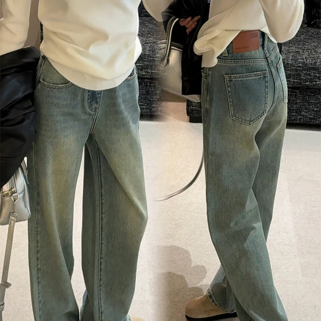 王家有鱼2025春夏新款小个子牛仔裤修身显瘦宽松直筒垂感阔腿裤女