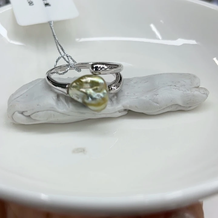 银S925镶嵌戒指海水珍珠88号