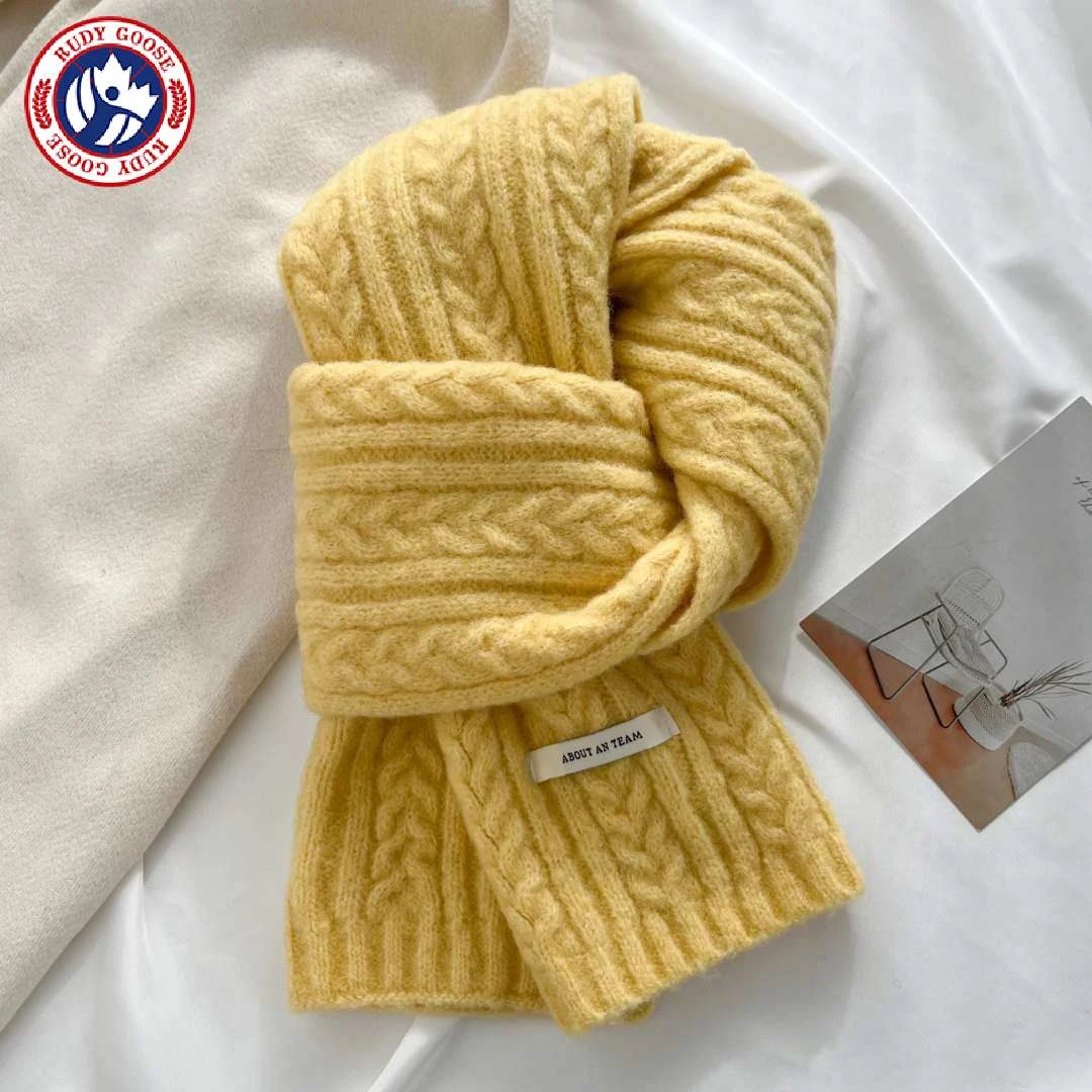 加拿大RUDY GOOSE鹅蓝色高级感含羊毛围巾女秋冬季韩系氛围感保暖