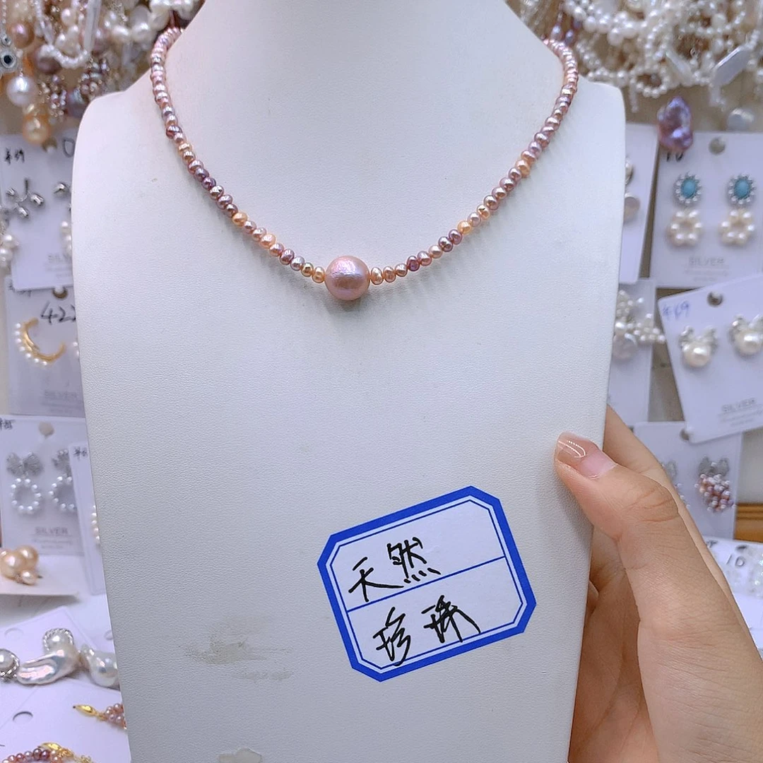 银S925镶嵌淡水珍珠耳饰