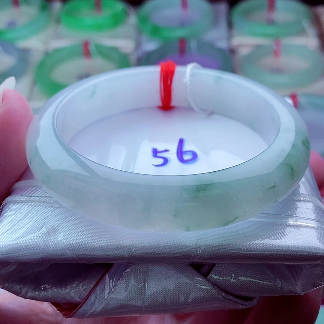 翡翠未镶嵌手镯276灵动飘逸冰润冰胶清新淡雅