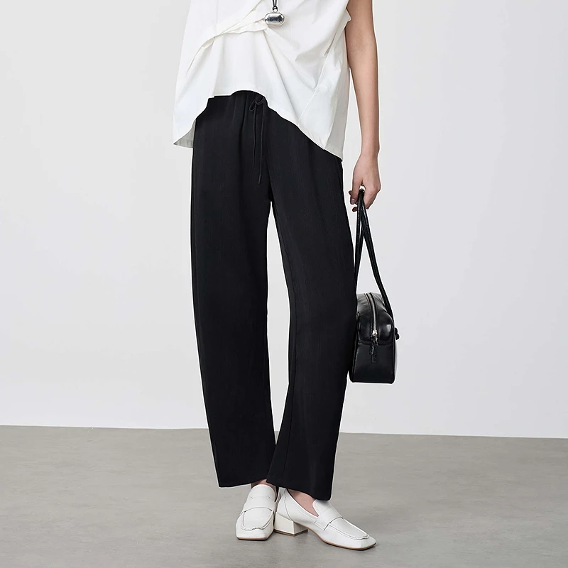 【唐长老专属】宽松简约时尚休闲百搭显瘦休闲裤子松紧腰抽绳长裤