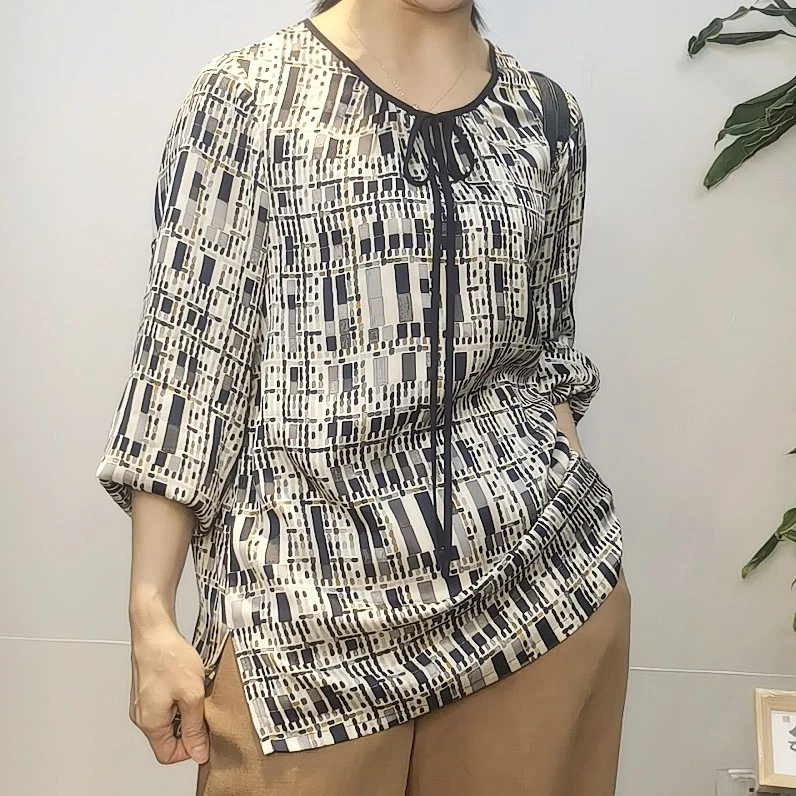 采轩优雅几何宽松显瘦上衣