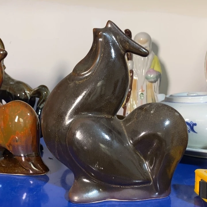 瓷片窑变公鸡高度19.5厘米